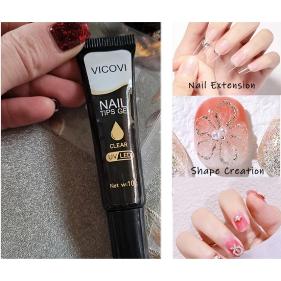 UV/LED Clear Solid Nail tip gel glue - Picture 3 of 4